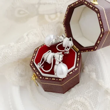 Exquisite Pearl Sparkling Zirconia Earrings No Hole Ear Clips Pearls Clip Earring Without Piercing Minimalist Earrings CEk452 4