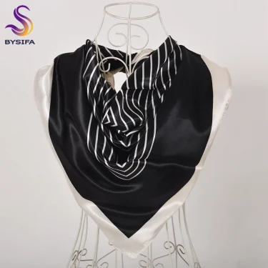 [BYSIFA] China Style Blue White Silk Scarf Cape 2017 New Design Ladies Muslim Head Scarf Printed Fashion Accessories Satin Scarf 6