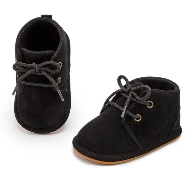 KIDSUN Baby Shoes Boys Classical Cotton Non-slip Soft-Sole Rubber Sole Toddler Girl Boots Infant Crib First Walkers 3-Colors 4
