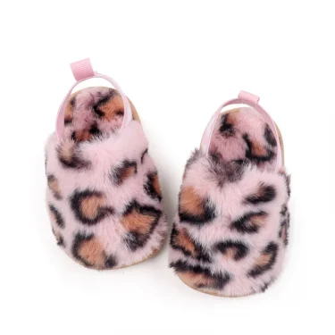 Winter Baby Plush Toe Soft Slippers Spring and Autumn Girls Boys Indoor Walking Shoes Fashion Leopard Point Toddler Infant Shoes 6