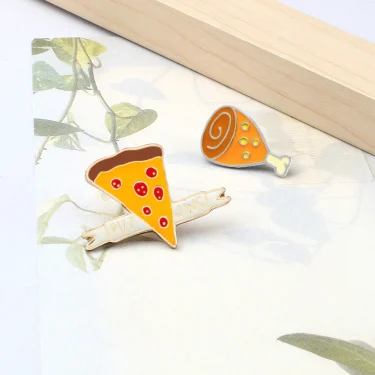 Enamel Pins Cartoon Food Brooch for Women Gift Jackets Lapel Denim Badge Egg Hamburger Fries Strawberry Cake Kids Favorite Pin 3