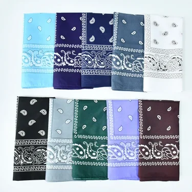 Fashion Hip Hop Bandana Outdoor Unisex Black Hair Band Neck Scarf Headwear Wrist Wraps Head Square Scarves Print Handkerchief 4