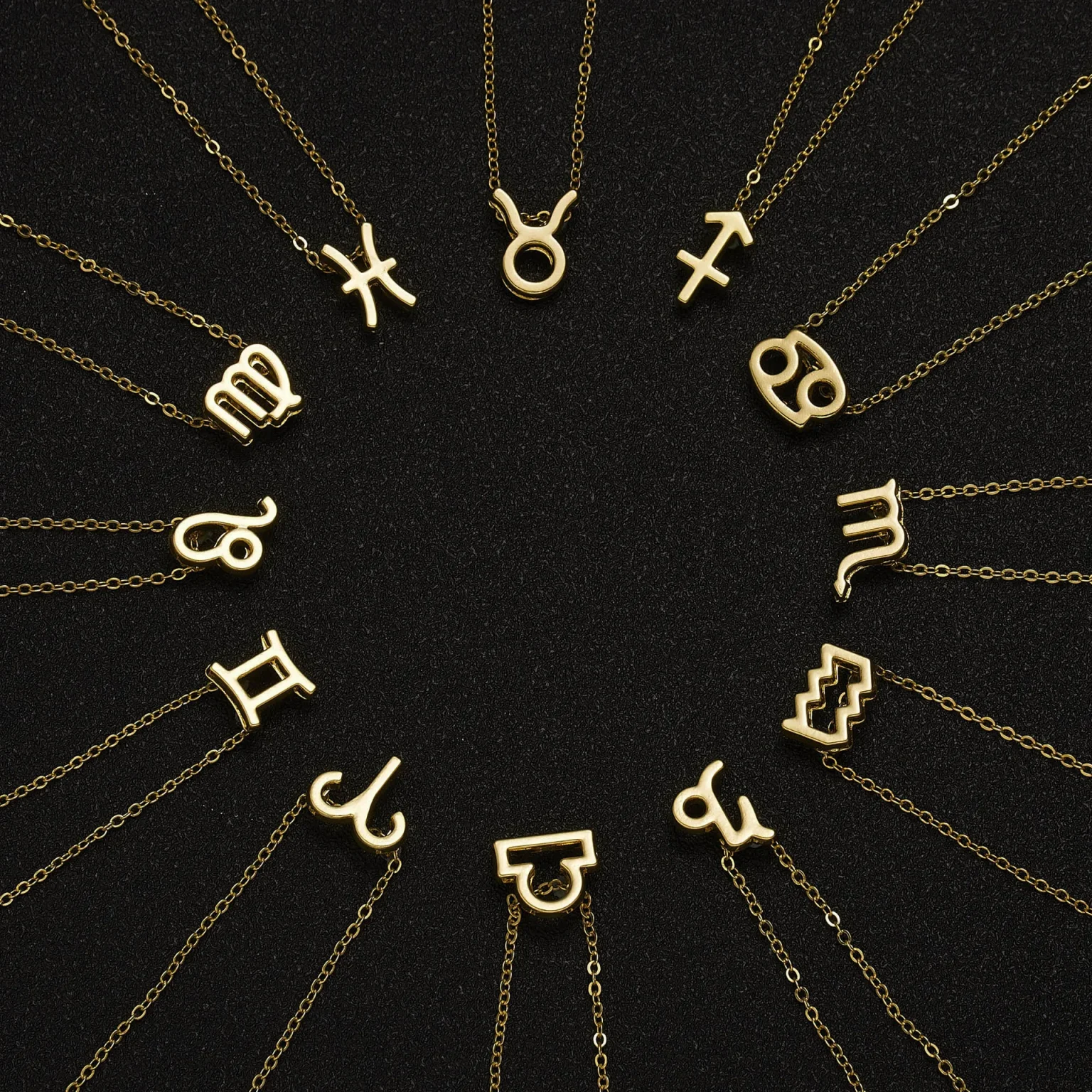 3Pcs/set 12 Zodiac Sign Necklace For Women 12 Constellation Pendant Chain Choker Birthday Jewelry With Cardboard Card 4