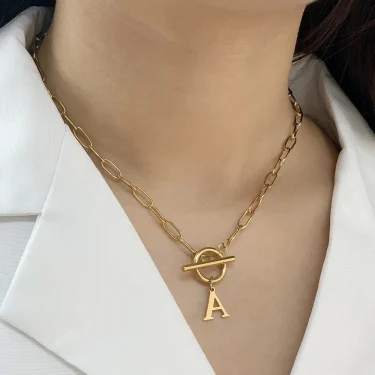 Initial Letter Superior and Simplicity Quality Stainless Steel Jewelry Necklace for Women Pendant Necklaces Women's Trend 1