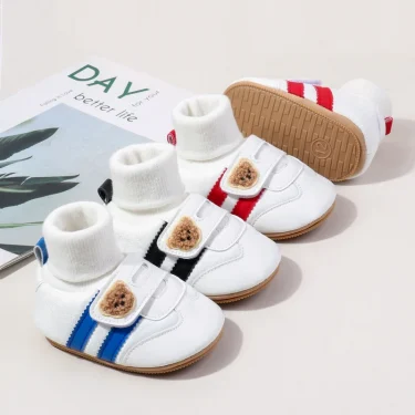 Spring & Autumn Baby Shoes Soft Cotton Sock Shoes Ankle-covered Style Fashion Design Sneakers Newborn Prewalker Shoes BXC4226 2