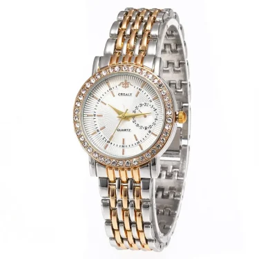 New Luxury Exquisite Women Quartz Watch Business Fashion Casual Round Rhinestone Quartz Watch Gift For Friends Family Relogio 1