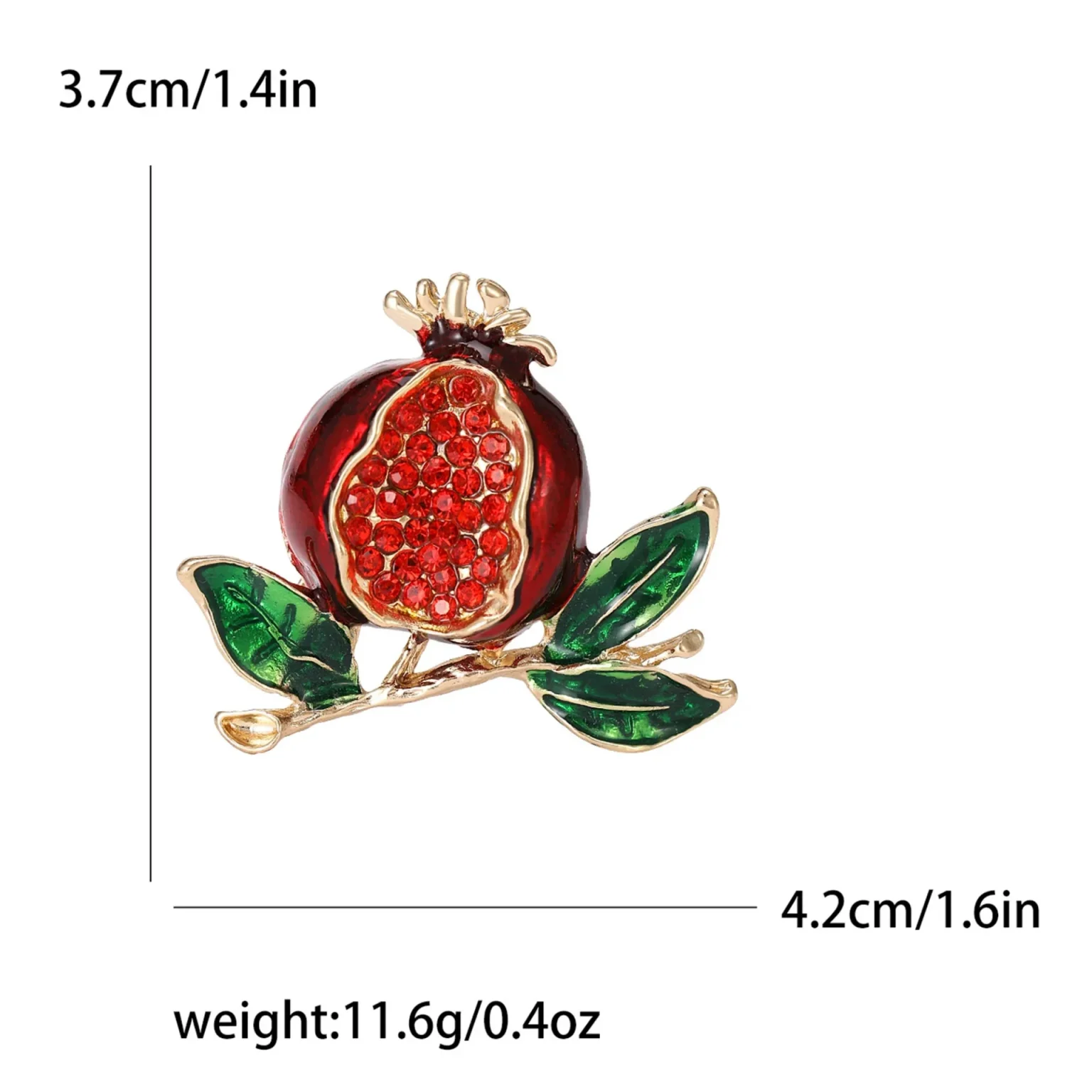 Beaut&Berry Enamel Pomegranate Brooches for Women Unisex 3-color Rhinestone fruits Party Casual Brooch Pin Gifts 6