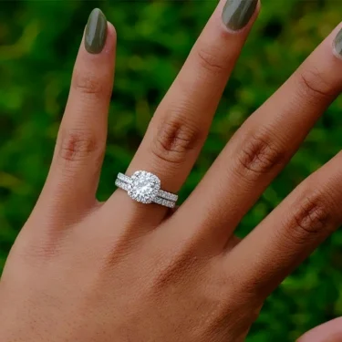 Classic Women Wedding Ring Set Metal Silver Color White Zircon Stones Engagement Ring Set for Women Party Bridal Jewelry 1