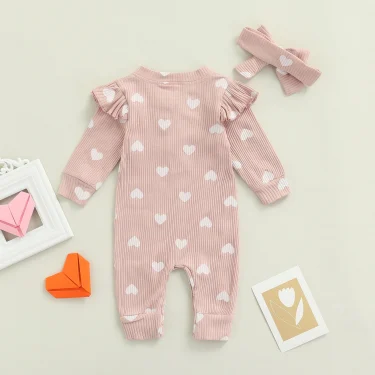 Ma&Baby 0-18M Valentine's Newborn Infant Baby Girl Jumpsuit Heart Print Rompers Long Sleeve Playsuit Clothing Autumn Spring D35 4