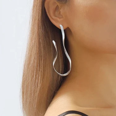 Exaggerated Irregular Lines Big Dangle Earrings for Women Minimalist Asymmetric Twisted Personalized Accessories Fashion Jewelry 4