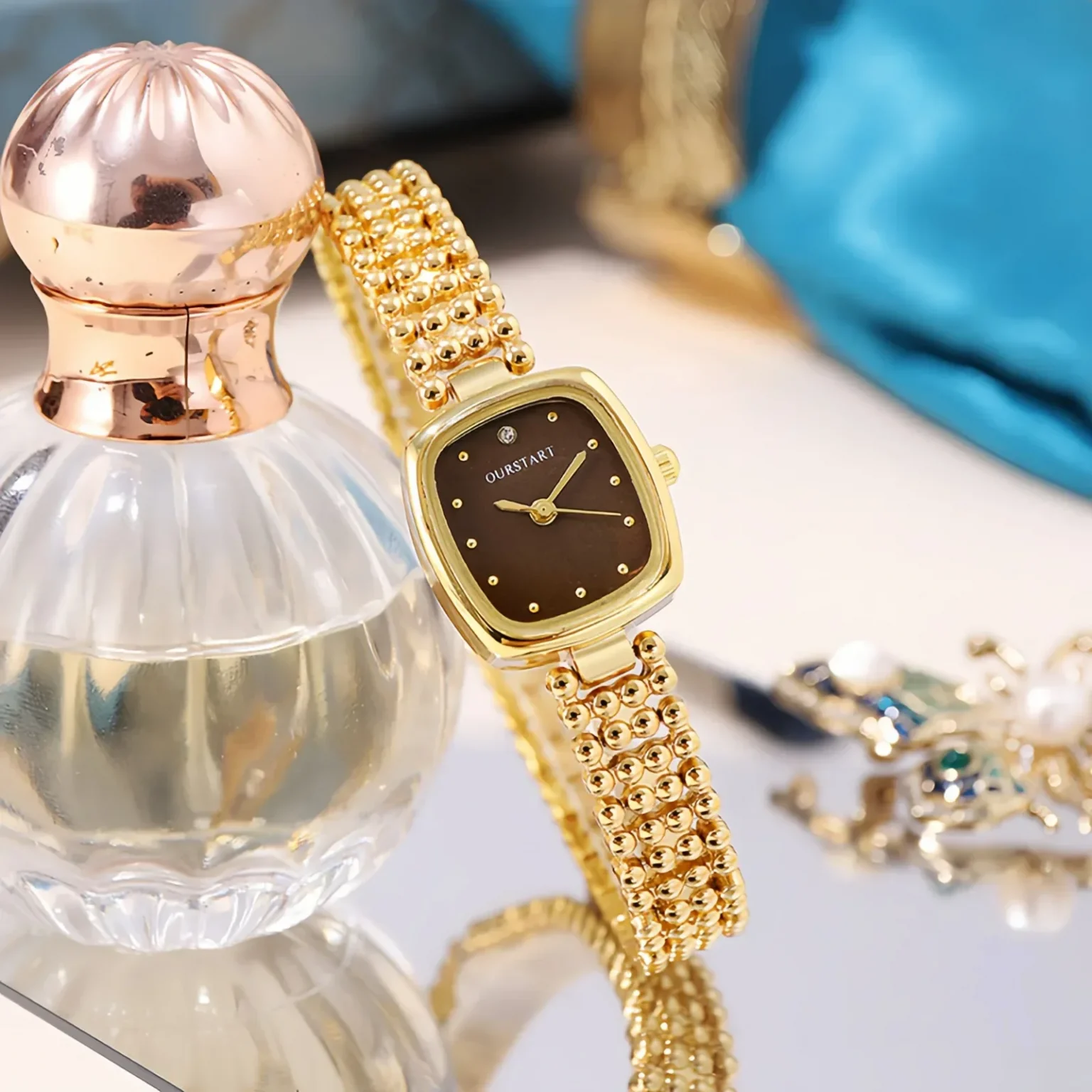 High Quality Women Bracelet Watches Luxury Ladies Quartz Bead Link Strap Wristwatches Clock Ladies Gifts Clock Relógio Feminino 4