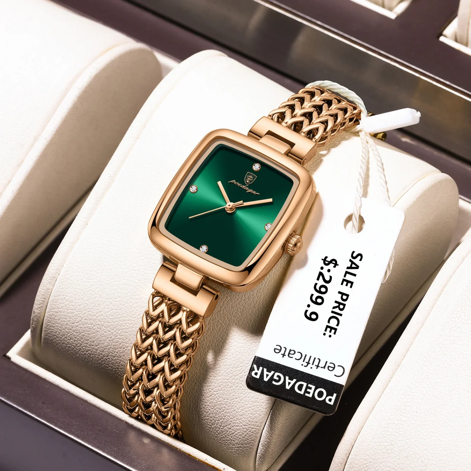 POEDAGAR Luxury Square Watch for Woman Waterproof Stainless Steel Ladies Quartz Watch Dress Elegant Women Watches Fashion reloj 6