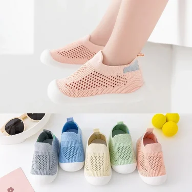 Baby toddler shoes, soft-soled non-slip baby shoes, one-step children's men's and women's mesh casual shoes 3