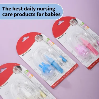 3Pcs Silicone Baby Nose Cleaner with Tweezer & Brush Set Anti-backwash Child Nasal Aspirator Ear Nose Clean Tweezer Clean Brush 3