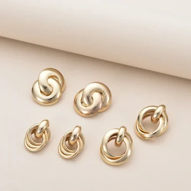 Fashion Twist Knot Metal Stud Earrings For Women Hollow Geometric Gold Silver Color boucles d'oreilles Unusual Earrings Jewelry 2