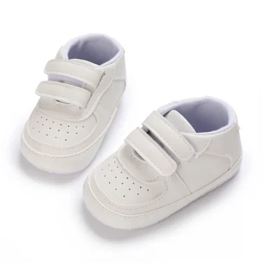 0-18 Months Infant Spring Shoe Newborn Infant Girls and Boys Recreational Baptism Non-Slip Walking Shoe White Soft-soled Sneaker 1