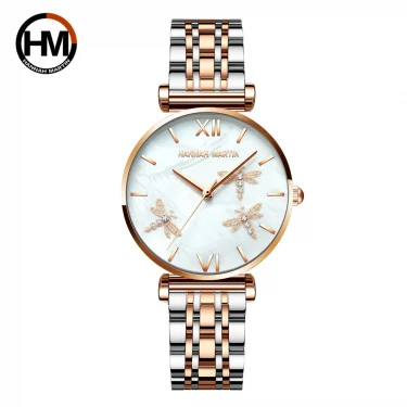New Design Watches Green Malachite Dial Ladies Japan Quartz Wristwatch Stainless Steel Strap Waterproof Watches for Women 5