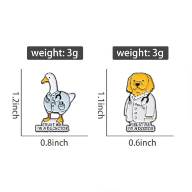 Cute Animal Series Brooch Enamel Pins Cartoon Kawaii Capybara Cat Animal Doctor Dog Brooches Backpack Lapel Badge Jewelry Gift 4