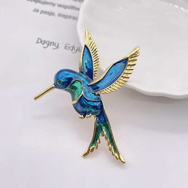 New Cute Vivid Flying Bird Brooch Ladies Animal Hummingbird Phoenix Pigeon Crane Flamingo Pin Buckle Party Leisure 1