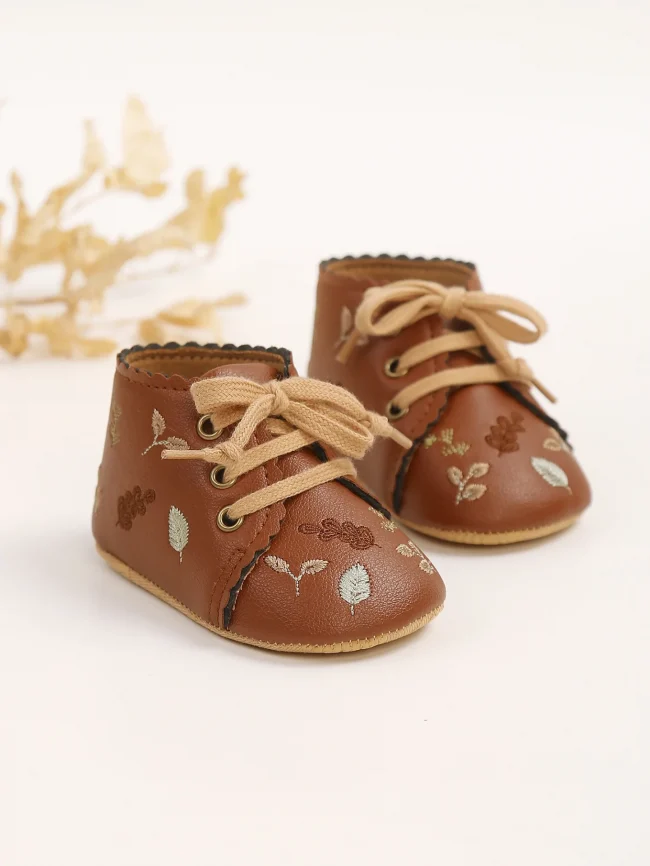 Baby Booties Newborn Infant Unisex Baby Girls Boys Velvet Rubber Anit-Slip Sole Shoes Toddler Fleece Cozy Winter Warm Prewalker 6
