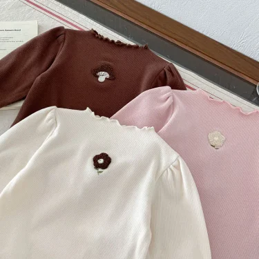 MILANCEL New Spring Baby Cute Flower Undershirts 0-3T Toddler Bottoming Shirt Cartoon Infant Girls Outwear Tops 6