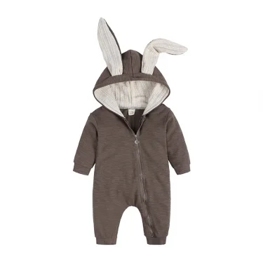 Baby Rompers Boys Girls Newborn 0 to 3 6 9 12 18 Months Boutique Cotton Long Sleeve Rabbit Ear Infant Onesie Spring Fall Clothes 2