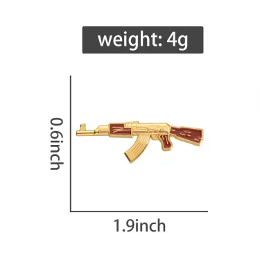Cartoon Gun Shaped Hat Pins Creative Brooches Clothes Backpack Enamel Lapel Badge Accessories Jewelry Gift for Kids Friends 6