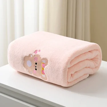 Printed baby bath towel 43*41 inches absorbent non-linting lovely embroidery pattern texture light and soft feel delicate 4