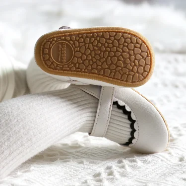 Meckior Baby Boys Girls Shoes Infant Leather Rubber Sole Anti-slip Toddler First Walkers Crib Shoes Newborn Girl Princess 6