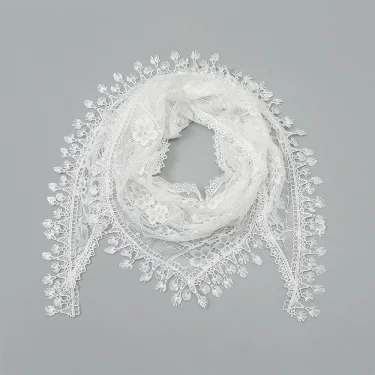 Fashion Church Shawl Lace Veil Polyester Scarf Bandana Church Prayer Wedding Mantilla Chapel White Embroidered Hijab Women Scarf 6