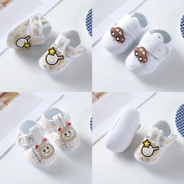 Newborn Baby Girl Boy Shoes Cartoon Pattern Soft Sole Anti-slip Shoes Toddler Cotton Shoes First Walkers 6
