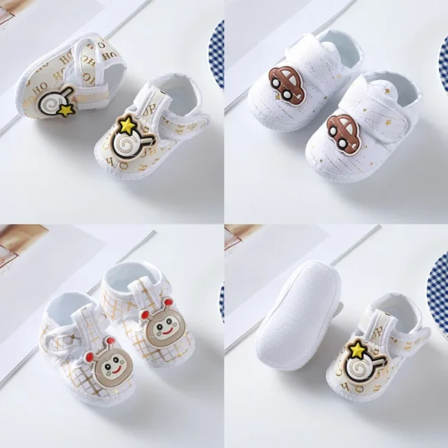 Newborn Baby Girl Boy Shoes Cartoon Pattern Soft Sole Anti-slip Shoes Toddler Cotton Shoes First Walkers 6