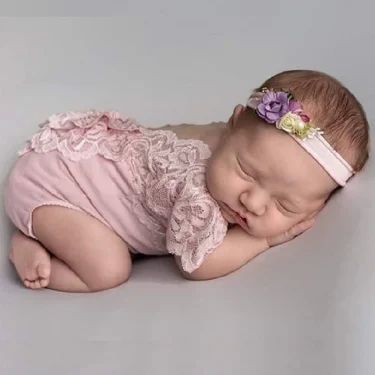 Baby Costume Photography Props Lace Romper Headband Shooting Girl Accessories Newborn Overalls Summer Clothing Maternity Outfit 3