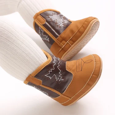 Winter thick baby snow boots fashionable brown cotton boots comfortable and non slip casual walking shoes 6