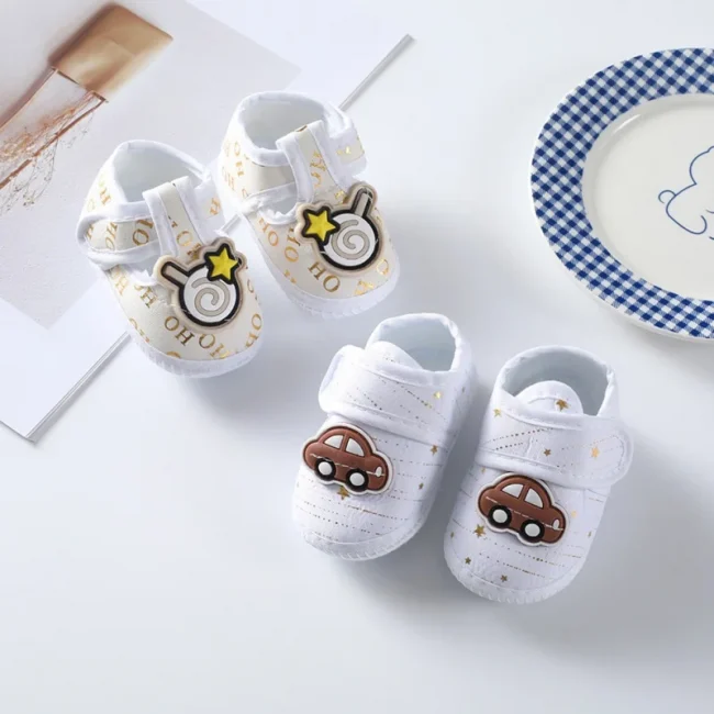 Newborn Baby Girl Boy Shoes Cartoon Pattern Soft Sole Anti-slip Shoes Toddler Cotton Shoes First Walkers 3