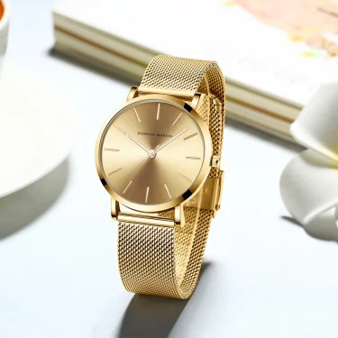 Quality Stainless Steel Band Japan Quartz Movement Waterproof Women Full Rose Gold Ladies Luxury Wrist Watch 1