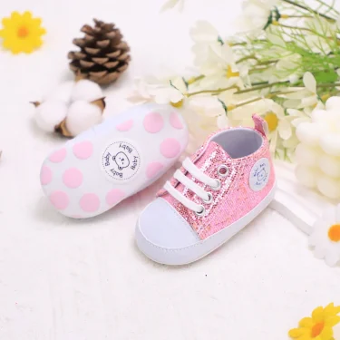 Trendy Comfortable Sequin Sneakers For Baby Boys, Lightweight Non Slip Shoes For Indoor Outdoor Walking, Spring And Autumn 3