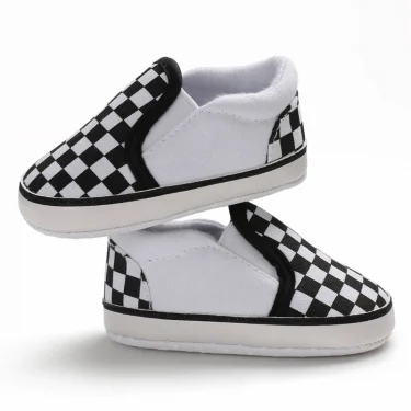Fashionable baby shoes spring and autumn checkered casual canvas shoes comfortable and non slip for boys and toddlers 4