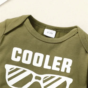 0-18 Months Newborn Baby Boy 3PCS Clothes Set Letters Print Short Sleeve Romper + Camouflage Pants with Hat Casual Outfit 3