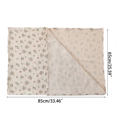 Cotton Swaddle Blanket Baby Blanket Solid Color Floral Print Muslin Diaper Swaddle New Born Crinkle Fabric Born Stroller Cover 6