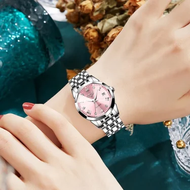 LIGE Elegant Ultrathin Nordic Simple Style Quartz Movement Women's Wristwatch Fashion Stainless Steel Bracelet Belt Woman Watch 6