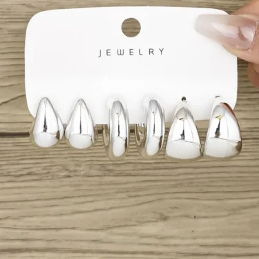 12 Unique and Simple Twisted Metal C-shaped Women's Earring Set, Retro Elegant, Hypoallergenic Earring Jewelry Gift 5