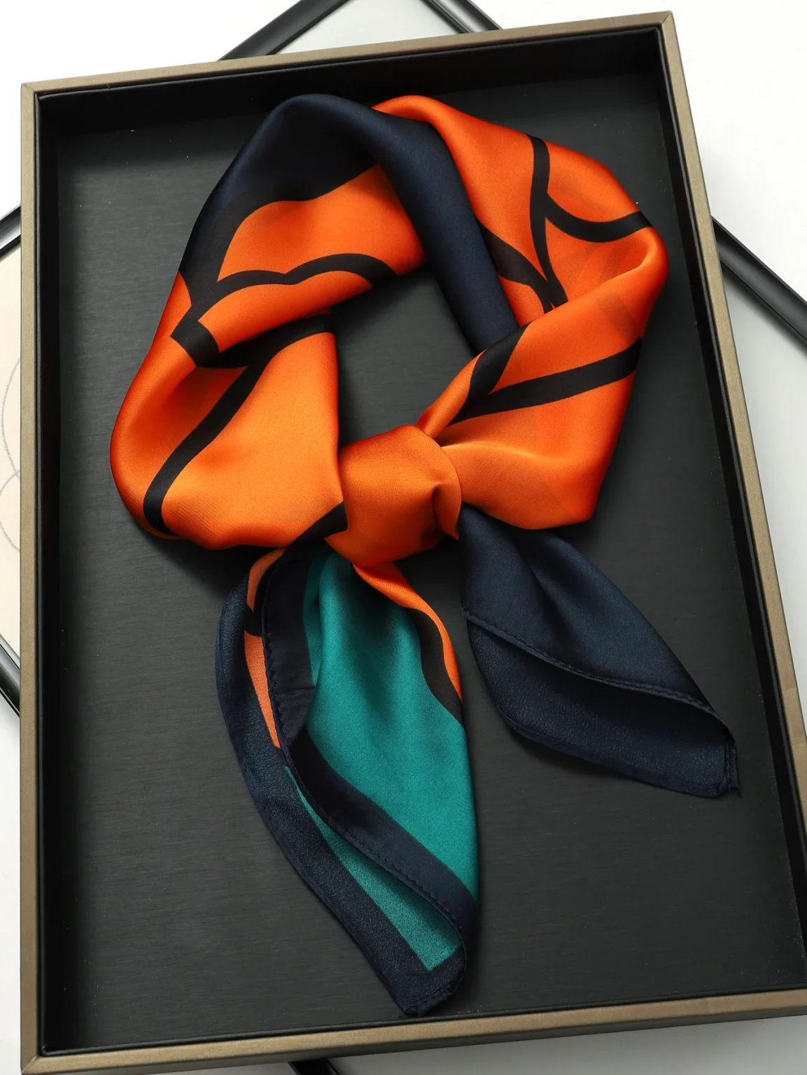 Luxury Brand 2025 Silk Square Scarf Women Cat Neck Hair Tie Band Beach Hijab Kerchief Head Headbands Bandana Female Foulard 70cm 1