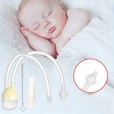3Pcs Silicone Baby Nose Cleaner with Tweezer & Brush Set Anti-backwash Child Nasal Aspirator Ear Nose Clean Tweezer Clean Brush 2