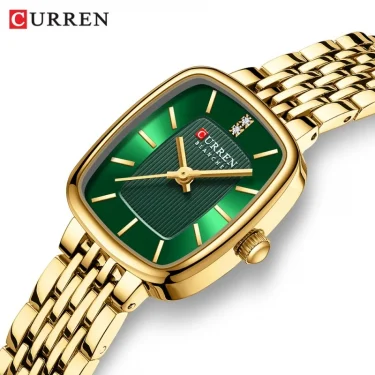 CURREN 9093 Elegant Women Quartz Watch Fashion Square Dial Business Stainless Steel Waterproof Simple Ladies Casual Watches 1