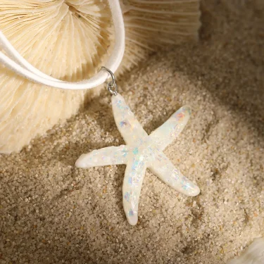 2025 Multi layered Creative Rope Chain Fashion Beach Jewelry Gift Girl Boho White Blue Starfish Pendant With Necklace Women's 4