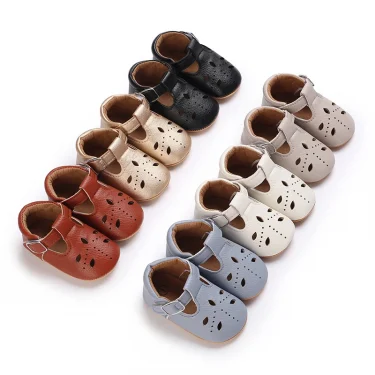 Breathable Newborn Baby Shoes Baby Boy Girl Shoes Girl Classic Bowknot Rubber Sole Anti-slip PU Toddler Shoes First Walker 6