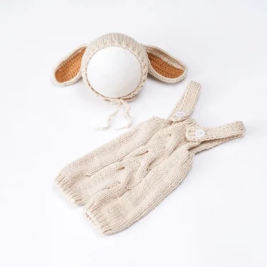 Baby Rabbit Costume Photography Props Accessories Newborn Easter Bunny Outfit 0 Months Girl Knitted Clothes Female Boys Jumpsuit 2