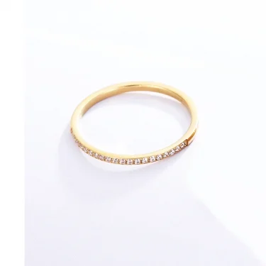 1.5mm Wide Fine workmanship Zircon Ring For Women Top Quality Titanium Steel Gifts for lovers Jewelry Wedding Ring Wholesale 3