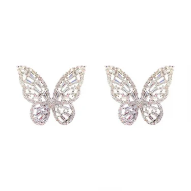 New Butterfly Zircon Earrings women's Korean jewelry literary style earrings net red temperament simple new earrings 5